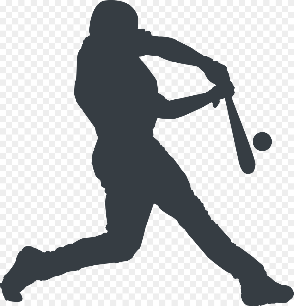 Transparent Musician Silhouette Baseball Player Hitting A Ball, People, Person, Team, Baseball Bat Free Png