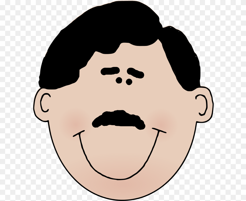 Transparent Mustache Clipart Cartoon Man With Moustache, Face, Head, Person, Stencil Free Png
