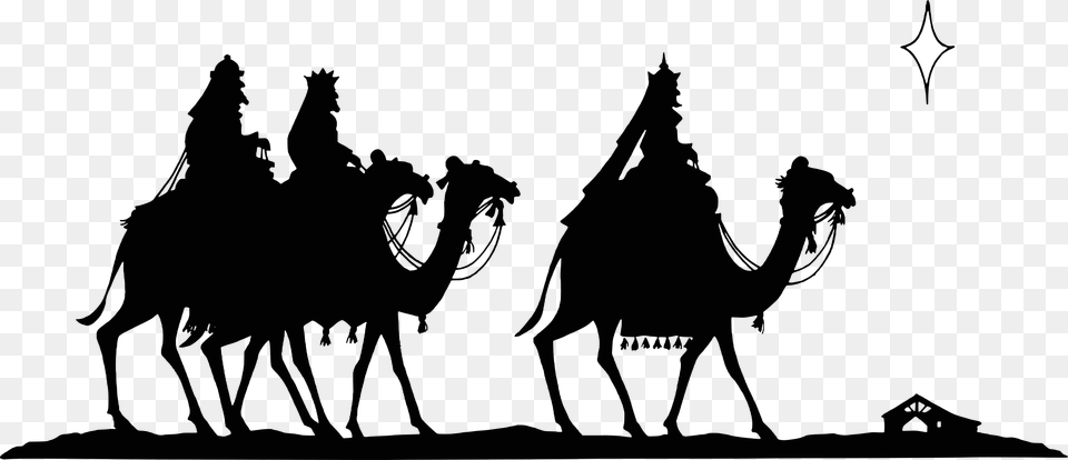 Transparent Nativity Scene Clipart Three Wise Men Clipart, Silhouette Png Image