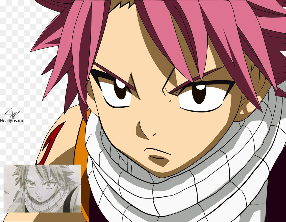 Transparent Natsu Fairy Tail Natsu Face, Book, Comics, Publication, Person Free Png