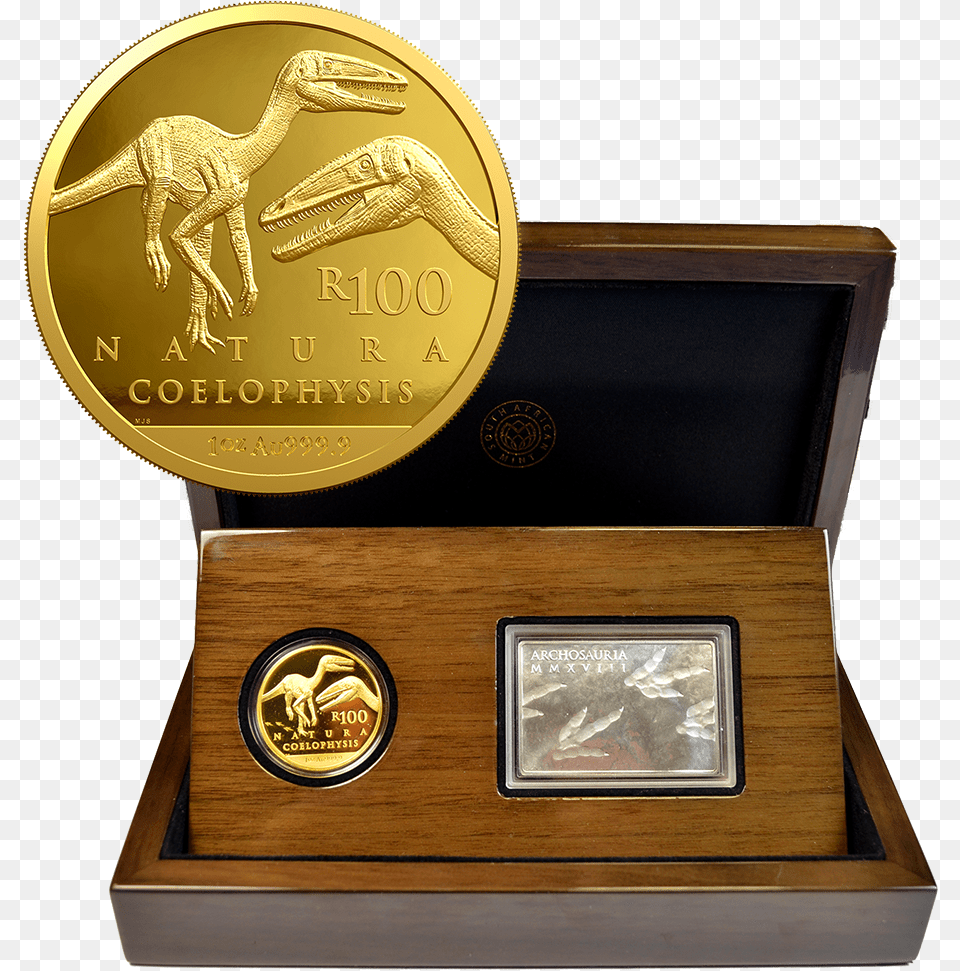 Natura Gold Coin With A Dinosaur, Animal, Reptile, Trophy Free Transparent Png
