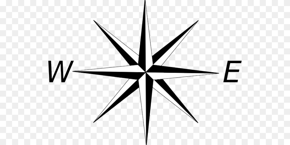 Transparent Nautical Clipart Simple Compass Transparent Background, Symbol, Star Symbol Png