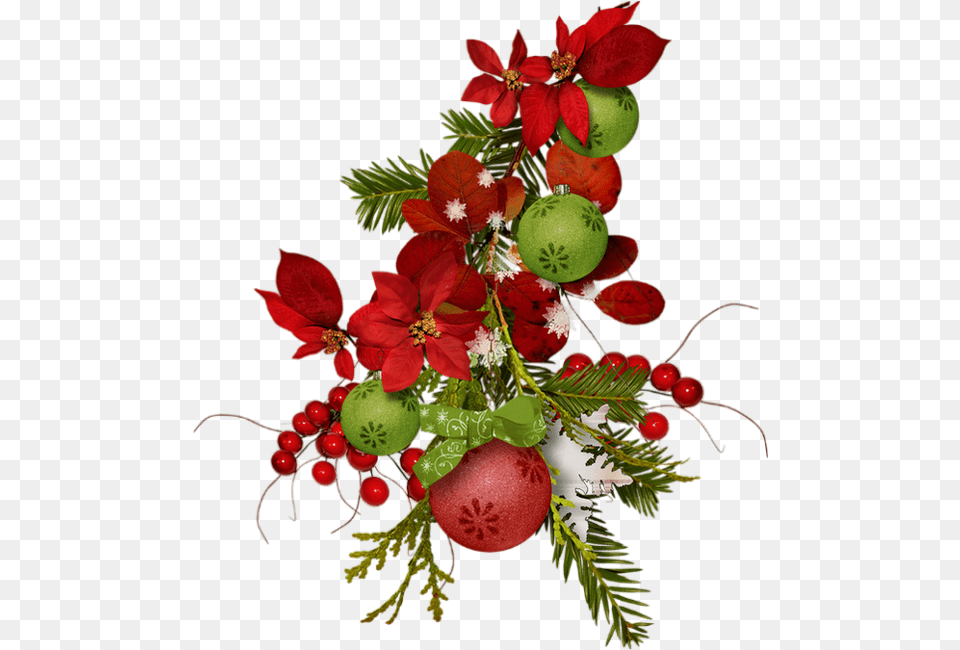 Transparent Navidad Fondo Transparente Deco Noel Rouge Et Vert, Plant, Flower, Flower Arrangement, Flower Bouquet Free Png Download