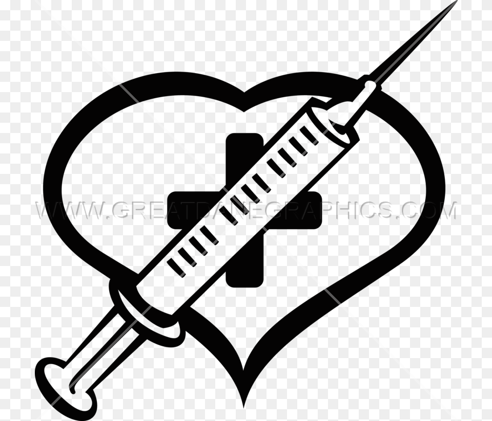 Transparent Needle Clipart Heart And Needle, Bow, Weapon, Injection Free Png