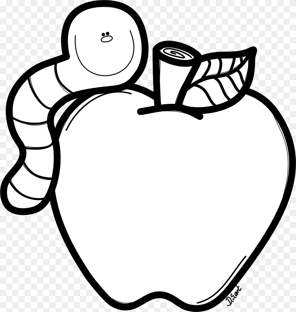 Negro Back To School Melonheadz Clipart Black And White, Stencil, Apple, Food, Fruit Free Transparent Png