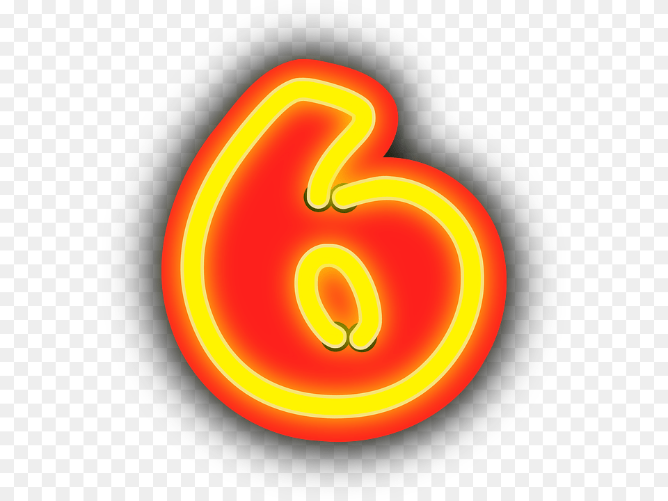 Transparent Neon Heart Neon Number 6, Symbol, Text, Light, Astronomy Png