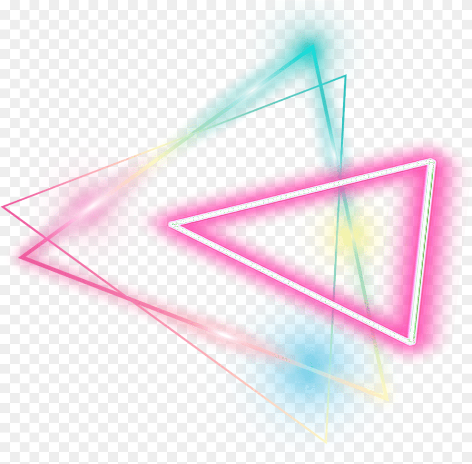 Transparent Neon Triangle, Light, Lighting Free Png