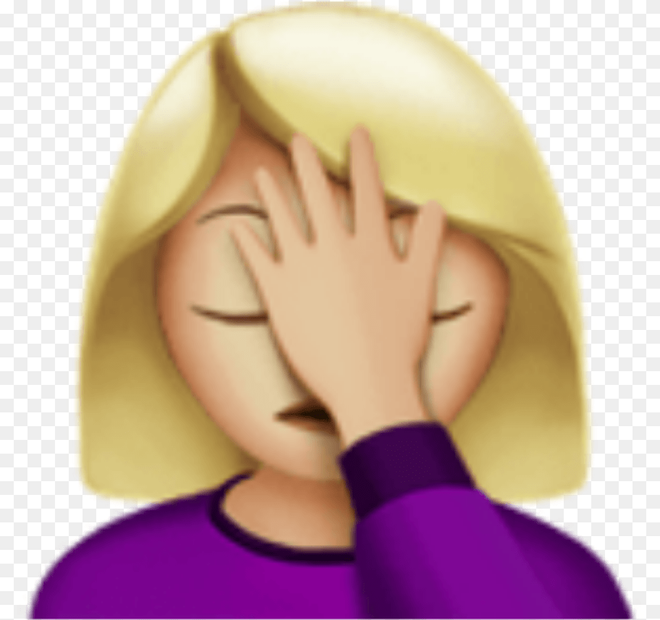 Nervous Emoji Woman Face Palm Emoji, Clothing, Hat, Sun Hat, Baby Free Transparent Png