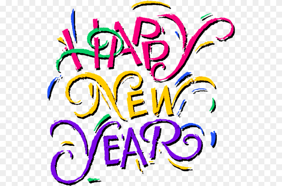 Transparent New Year Backgrounds Happy New Year Word Art, Blackboard Png Image
