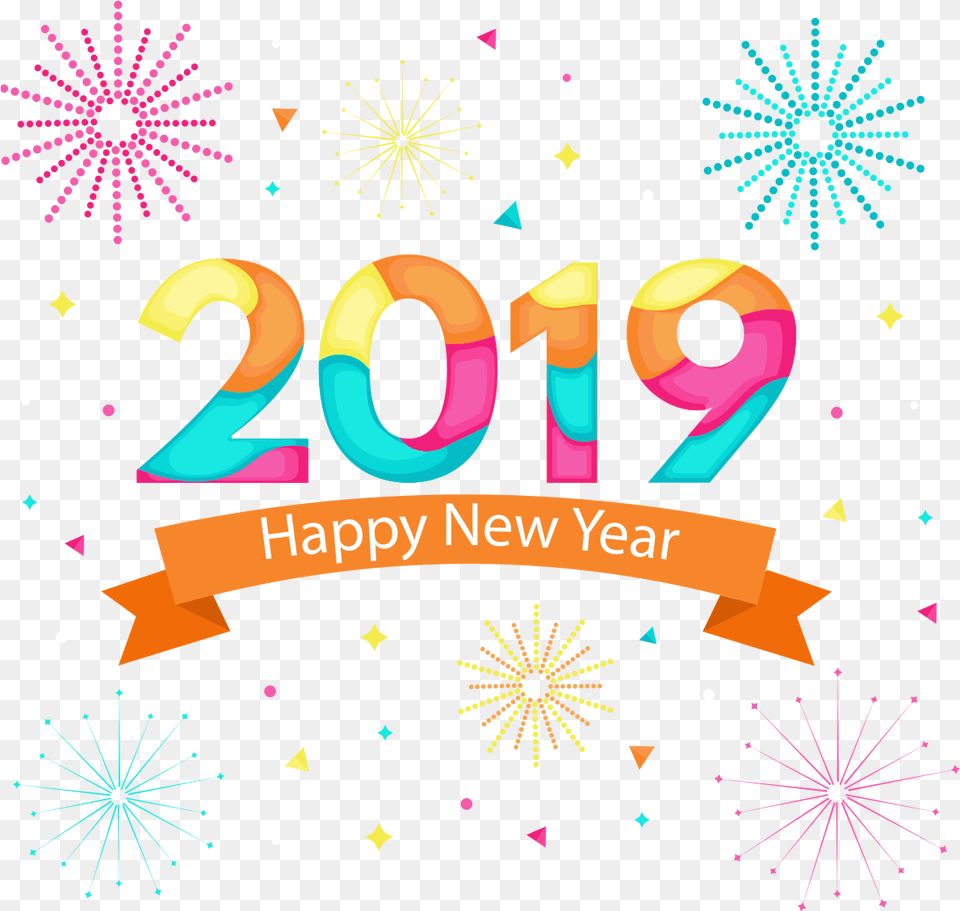Transparent New Year Confetti Graphic Design, Fireworks Free Png