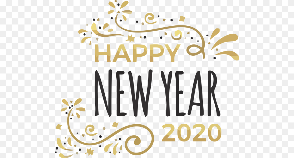 Transparent New Year Text Font Line For Happy New Year New Year Wishes, Art, Floral Design, Graphics, Pattern Png