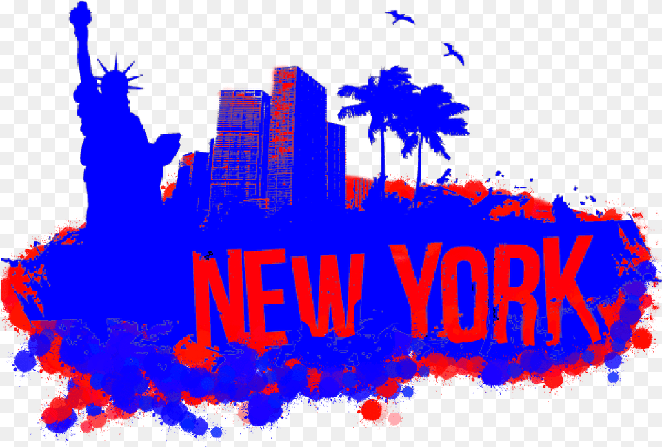 Transparent Newyork Clipart Statue Of Liberty Silhouette, City, Purple, Urban, Art Free Png