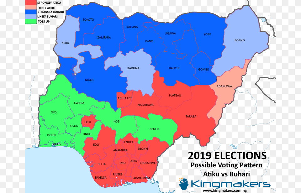 Transparent Nigerian Flag Nigeria Electoral Map 2019, Atlas, Chart, Diagram, Plot Png Image