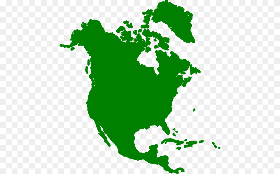 Transparent North America Outline North America Continent Shape, Chart, Green, Plot, Map Png