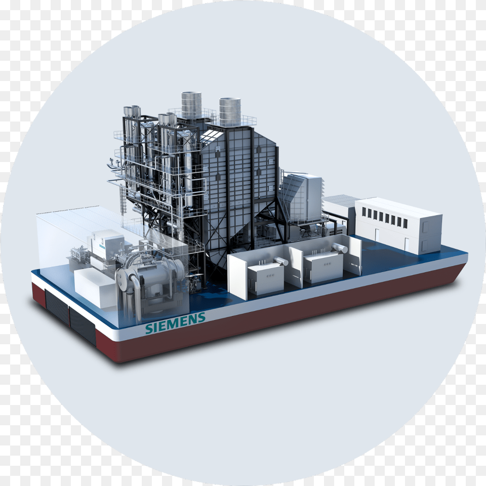 Transparent Nuclear Power Plant Clipart Siemens Floating Power Plants, Architecture, Building, Factory, Cad Diagram Png