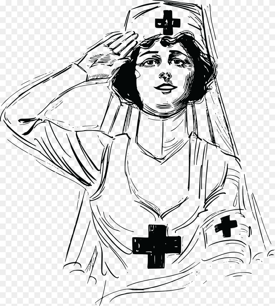 Nurse Clip Art Women In Ww1 Drawing, Logo, Cross, Symbol, Person Free Transparent Png