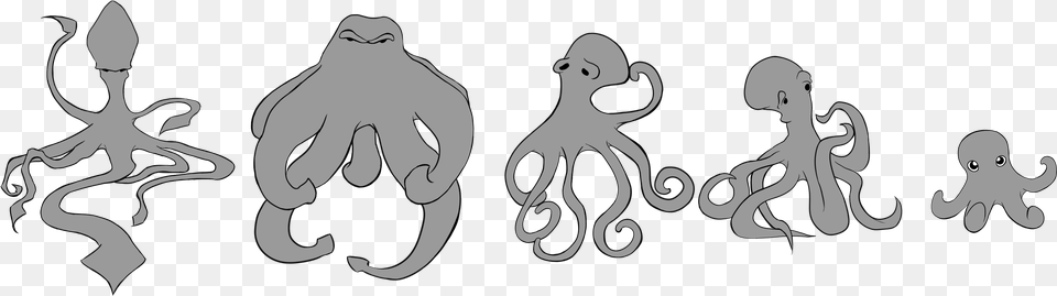 Transparent Octopus Silhouette Cartoon, Animal, Bear, Wildlife, Mammal Free Png Download