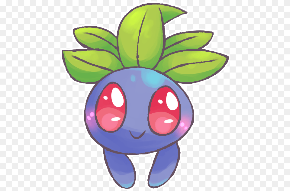 Transparent Oddish Oddish Chibi, Fruit, Berry, Blueberry, Food Png