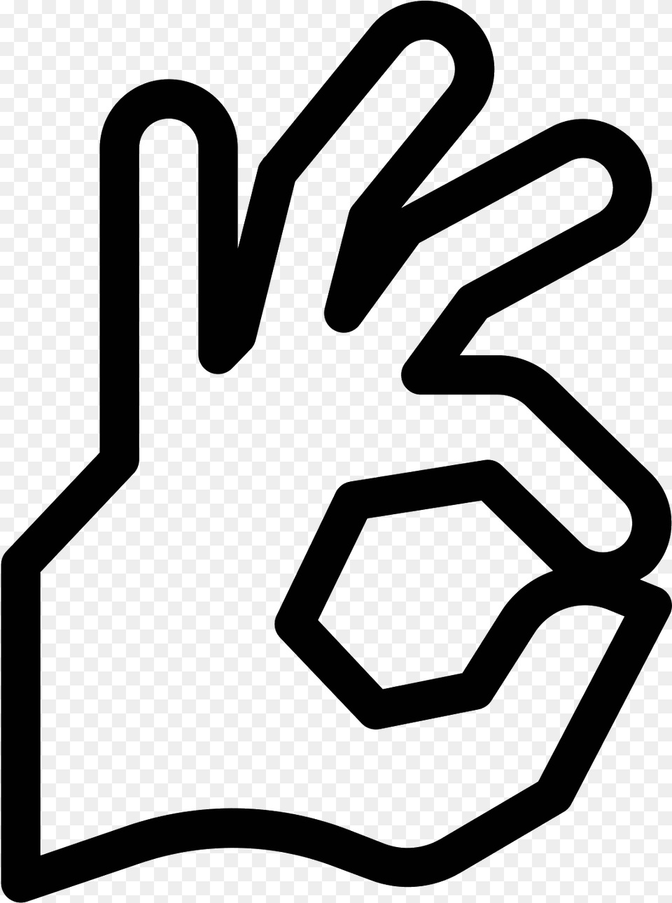 Transparent Ok Hand Okay Hand Clipart Transparent, Gray Png