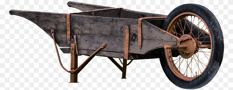 Transparent Old Chinese Wheelbarrow, Machine, Wheel, Spoke, Car Png Image