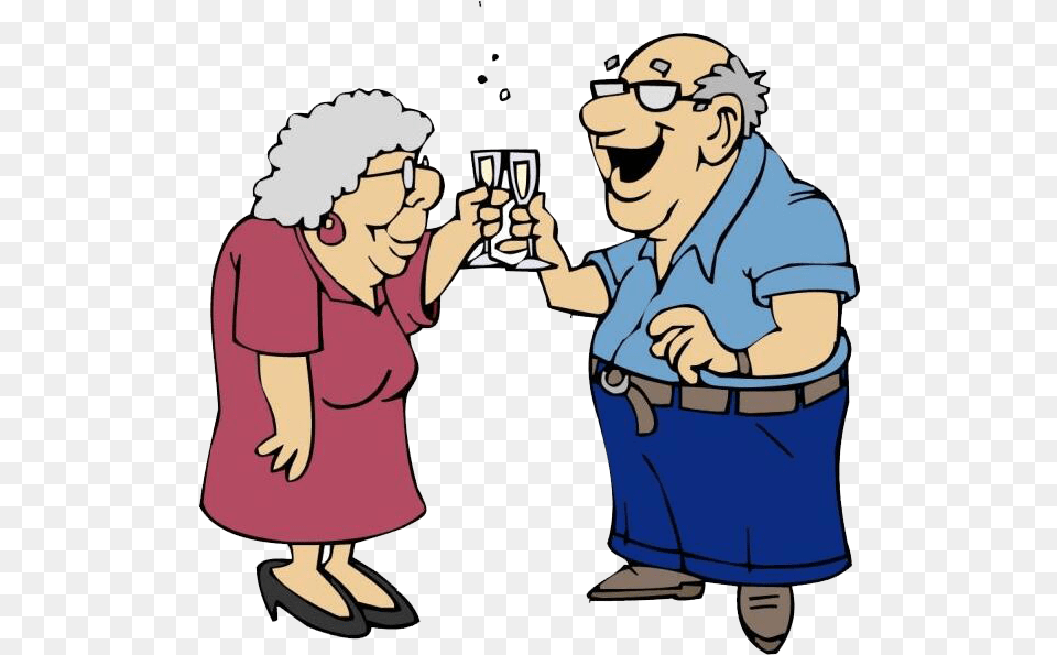 Transparent Old Couple Dancing Clipart Old Couple Cartoon, Person, Adult, Male, Man Free Png Download