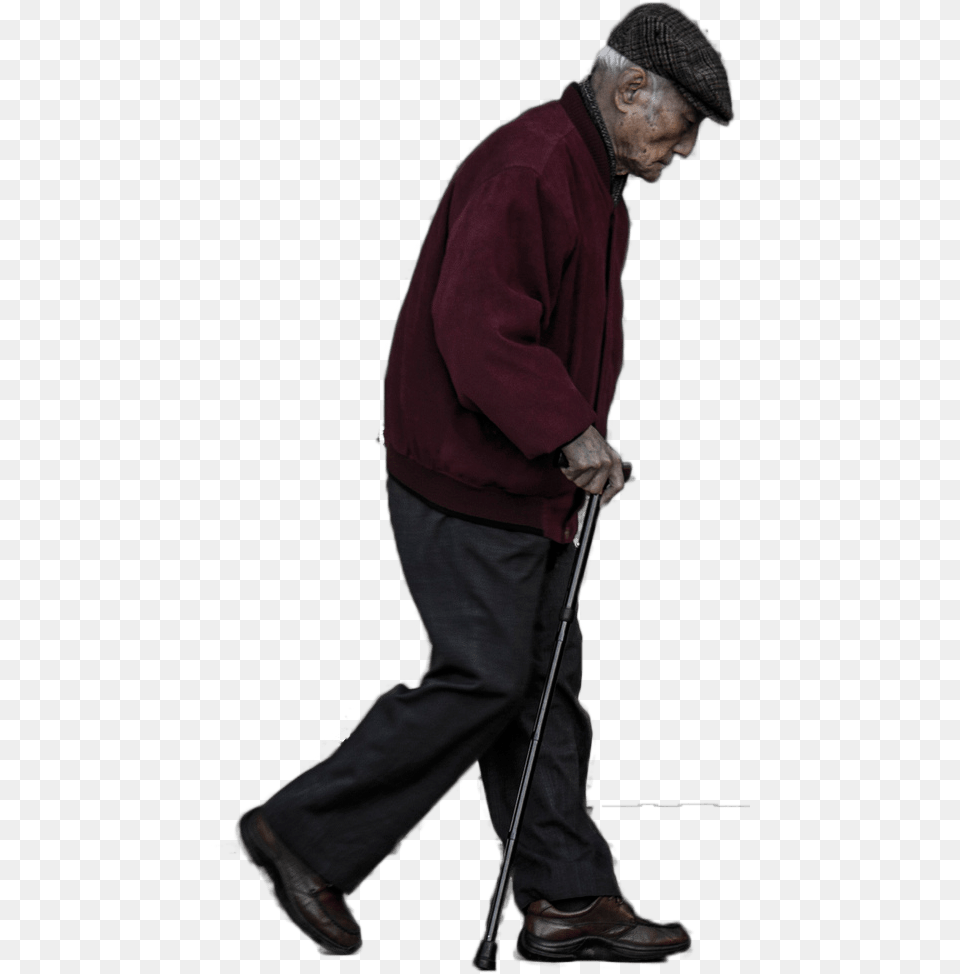 Transparent Old Man Old Man With Stick, Adult, Person, Male, Walking Free Png
