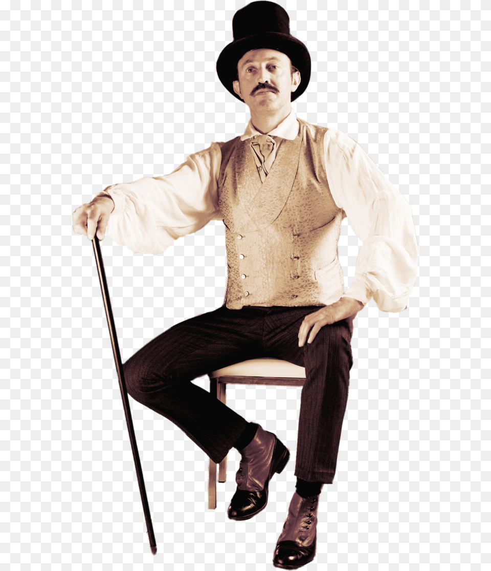 Transparent Old Man Sitting Sitting, Vest, Clothing, Male, Hat Png