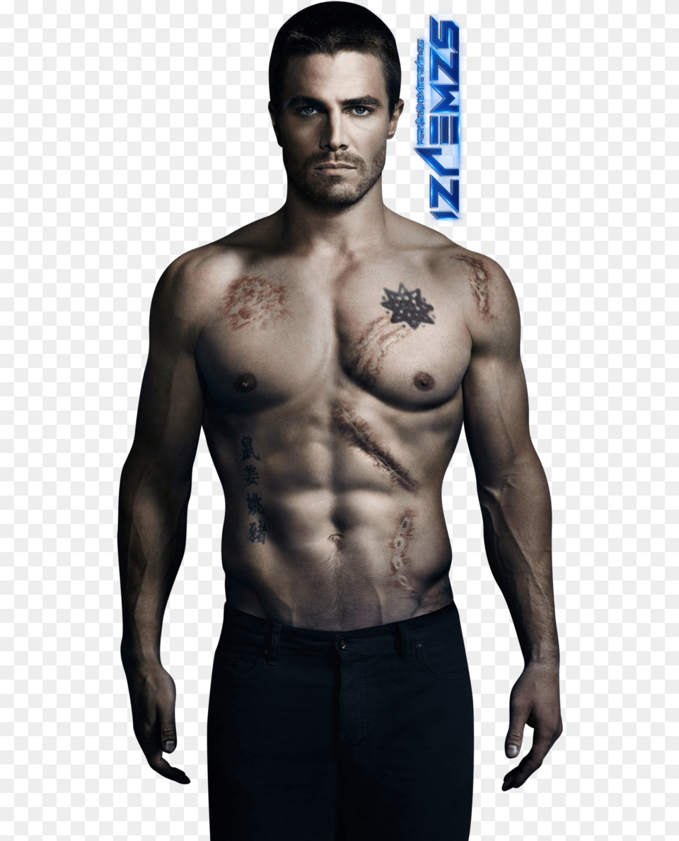 Transparent Oliver Queen Stephen Amell Arrow, Adult, Tattoo, Skin, Person Free Png Download