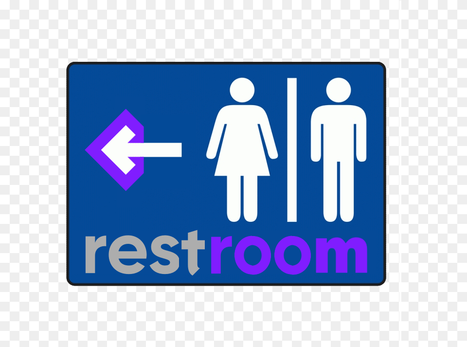 Omegalul Restroom Sign Black And White, Symbol, Road Sign, Person Free Transparent Png