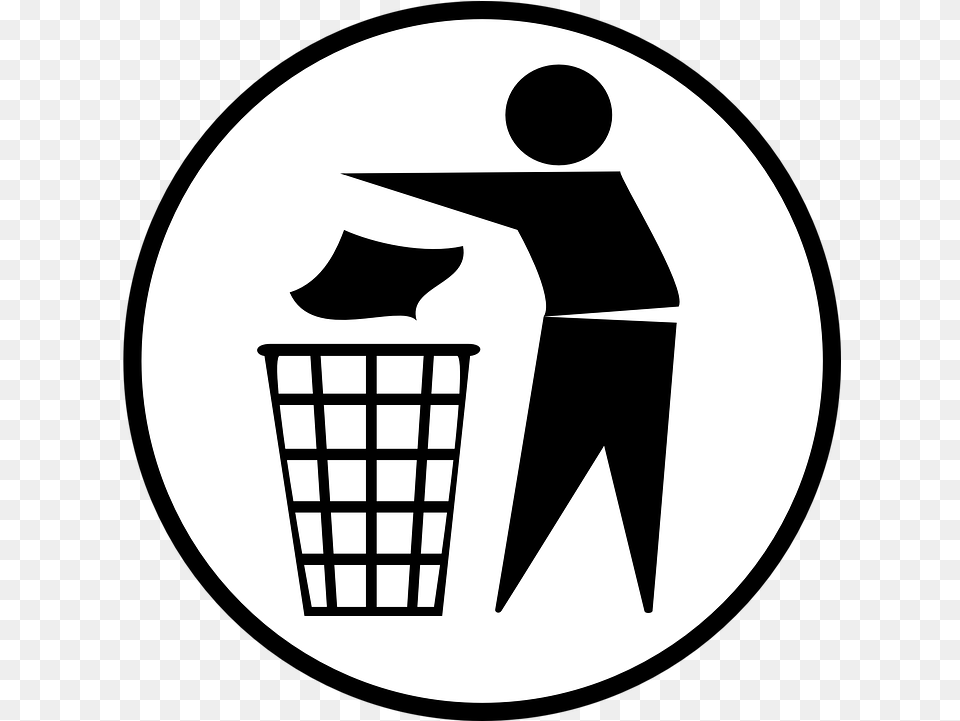 Transparent Open Trash Can Clipart, Stencil, Symbol, Recycling Symbol Free Png