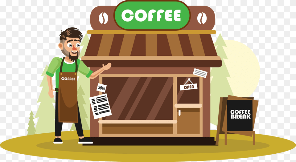 Transparent Opened Book Clipart Animated Coffee Shop Worker, Person, Face, Head, Outdoors Png Image