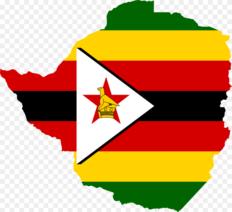 Transparent Orange Flag Zimbabwe Map With Flag, Symbol, Person Png