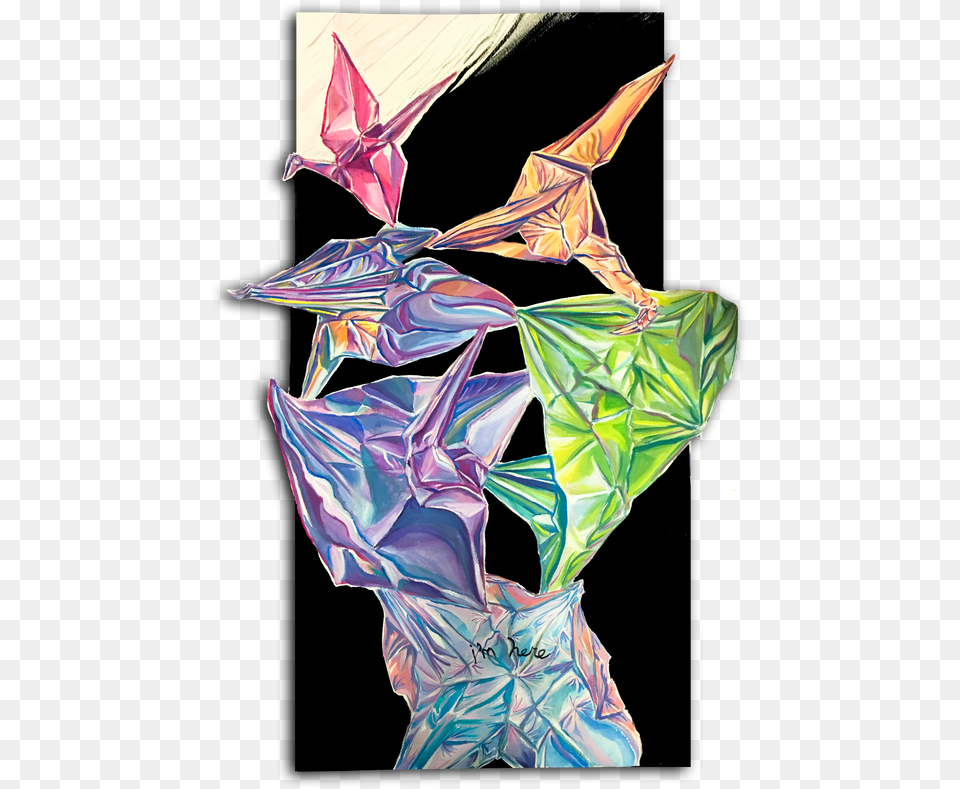 Transparent Origami Crane Illustration, Art, Paper, Adult, Female Free Png Download