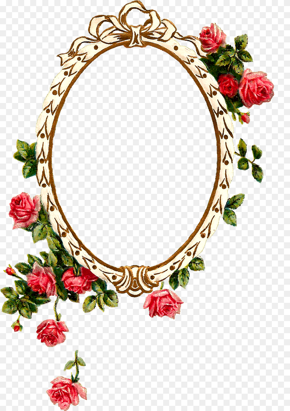 Transparent Oval Frame Oval Flower Frame, Plant, Rose, Accessories Png Image
