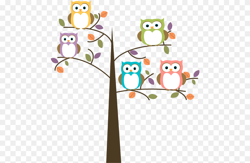 Transparent Owls In A Tree Cartoon Owls In A Tree, Animal, Bird, Penguin, Pattern Png