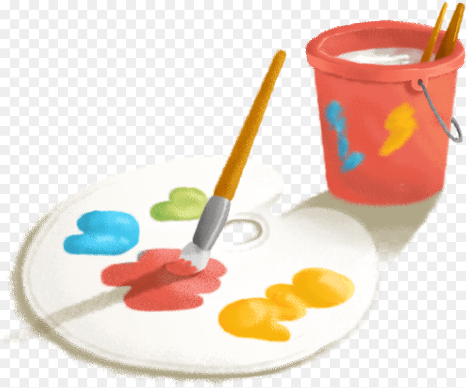 Transparent Paint Palette, Paint Container, Brush, Device, Tool Free Png