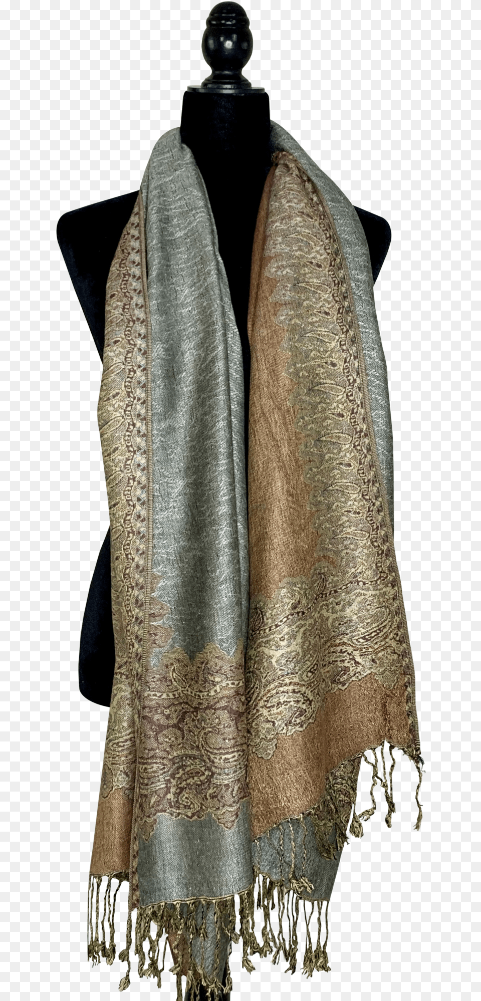 Transparent Paisley Border Stole, Clothing, Scarf, Coat Png