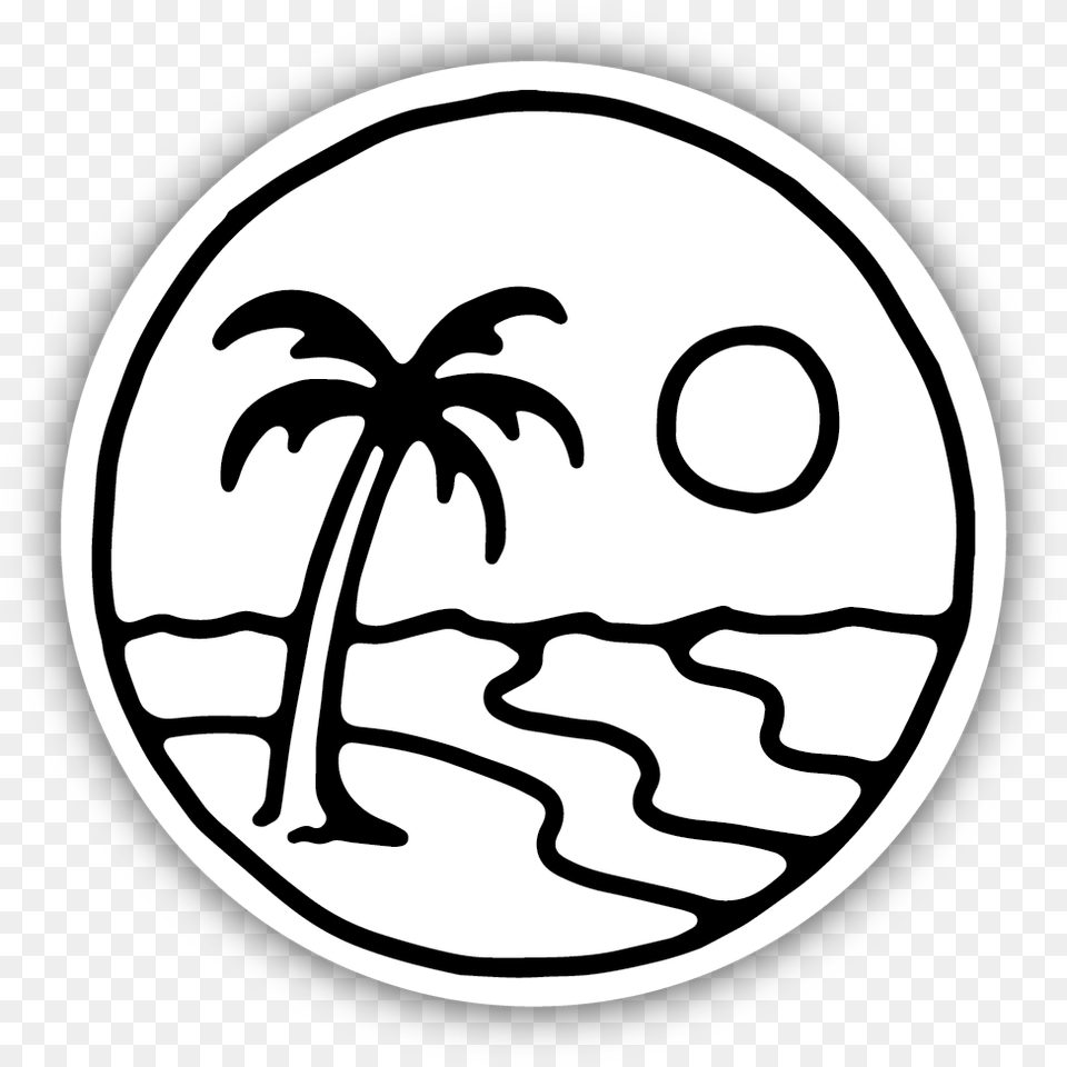 Transparent Palm Tree Drawing Stickers Black And White, Palm Tree, Plant, Face, Head Free Png