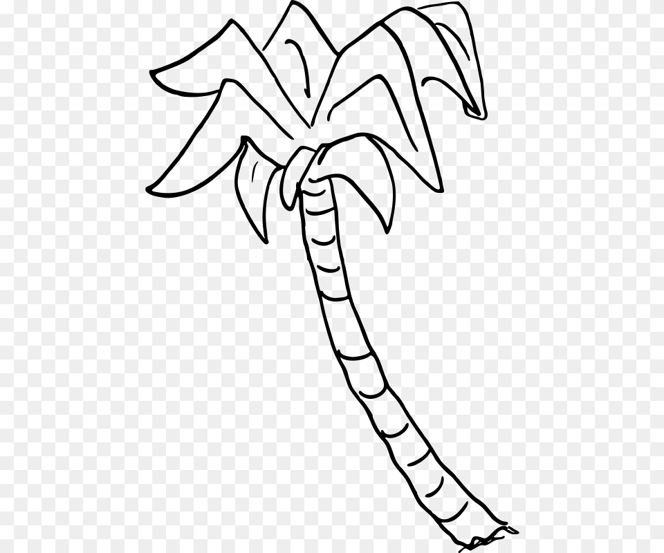 Transparent Palm Trees Clip Art Palm Tree Drawing, Gray Free Png Download