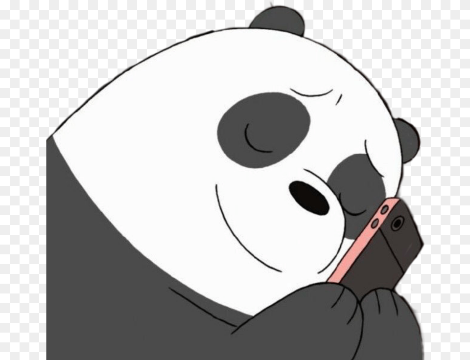 Transparent Panda Bear Clipart Black And White Panda From We Bare Bears, Electronics, Phone, Mobile Phone, Adult Free Png