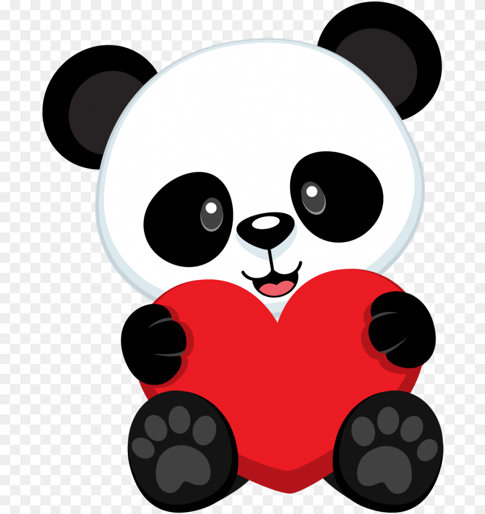 Panda Cartoon Oso Panda Con Corazon, Toy Free Transparent Png