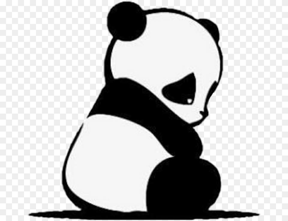 Transparent Panda Tumblr Black And White Panda Drawings, Adult, Person, Man, Male Png Image