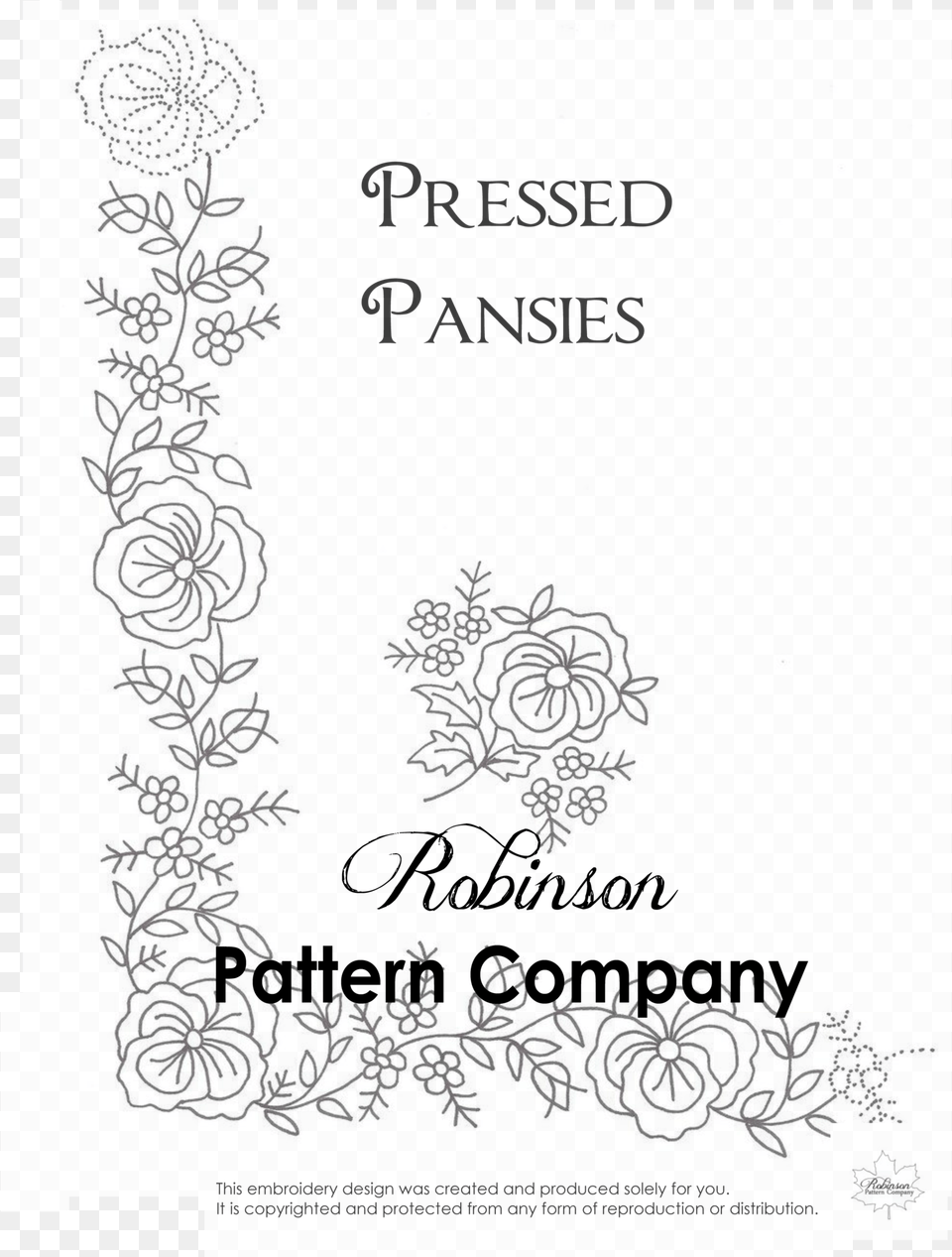 Transparent Pansies Embroidery, Art, Floral Design, Graphics, Pattern Free Png Download