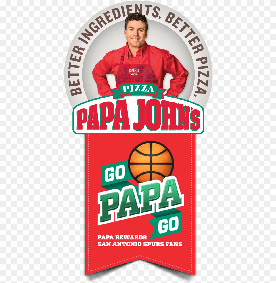 Papa Johns Clipart Papa Johns, Advertisement, Poster, Adult, Male Free Transparent Png