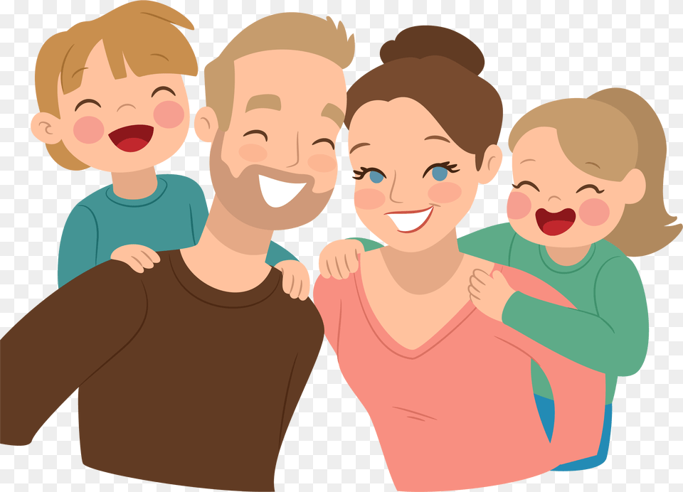 Parent And Child Clipart Cartoon Family Vector, Face, Happy, Head, Person Free Transparent Png