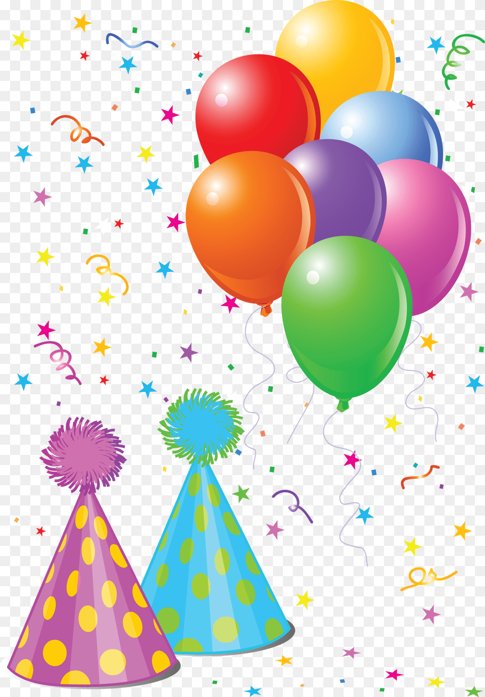 Party Hat Clipart Party Hat And Confetti, Clothing, Balloon, Person, People Free Transparent Png