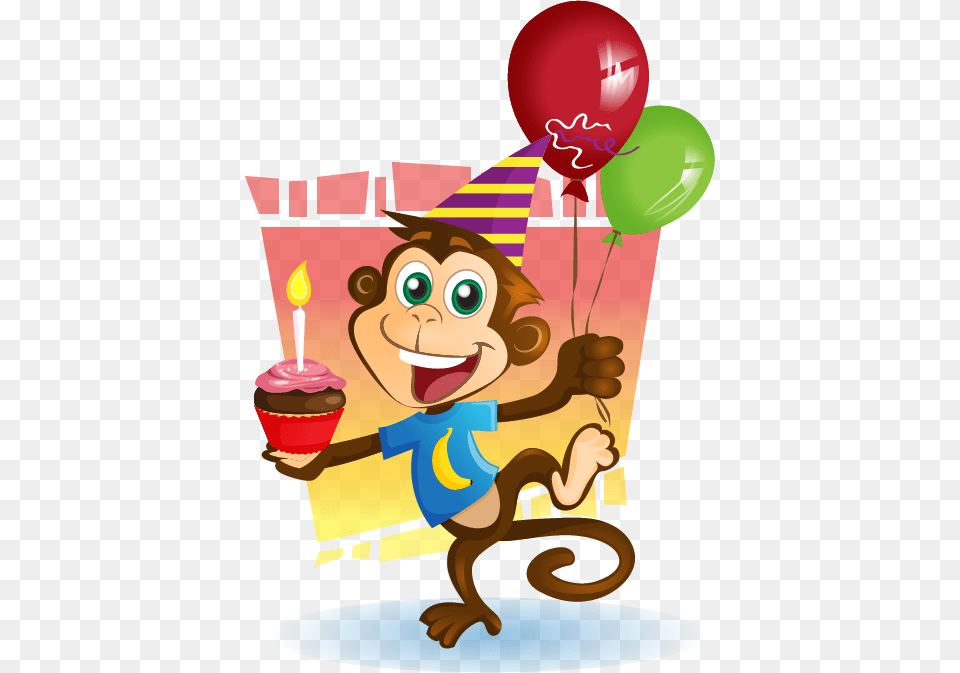 Transparent Party Noise Maker Free Birthday Monkey Clipart, Balloon, Person, People, Dessert Png Image