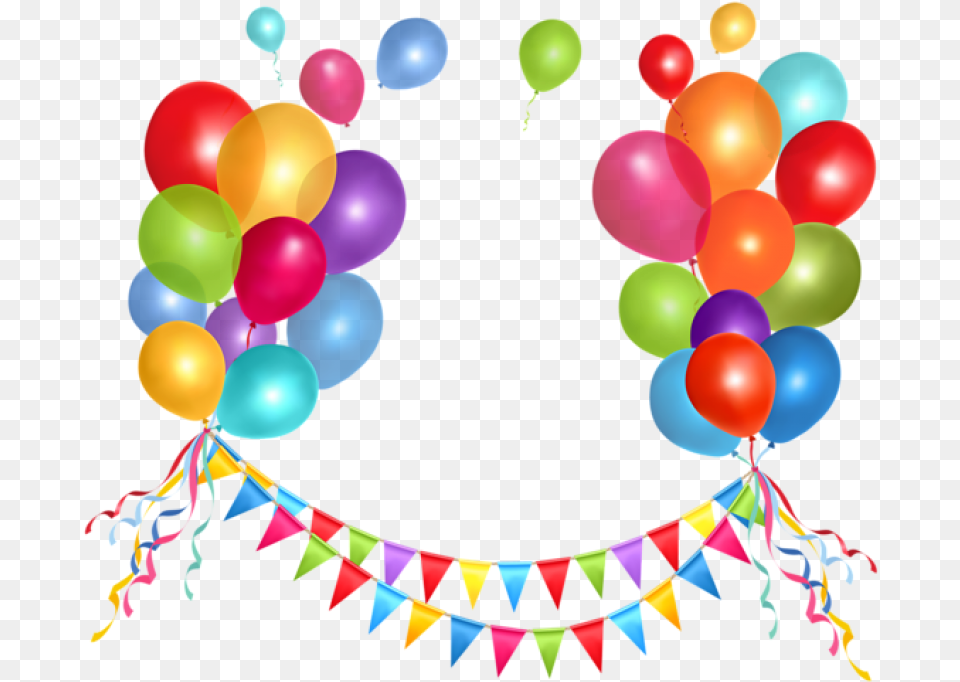 Transparent Party Streamer And Balloonspicture Birthday Party Balloons, Balloon, People, Person Png Image