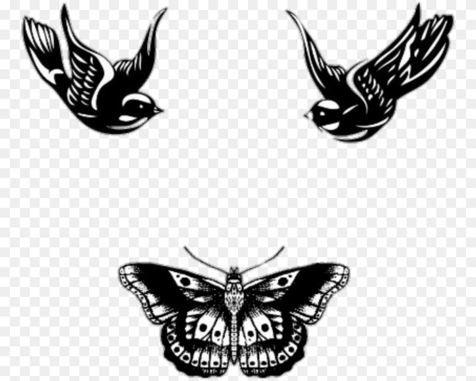 Transparent Passarinho Harry Styles Tattoos Butterfly, Animal, Bird, Flying, Stencil Free Png