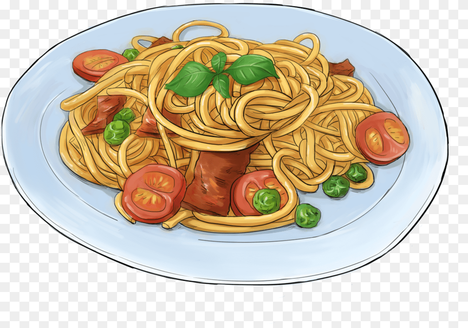 Pasta Spaghetti Cartoon, Food, Dish, Food Presentation, Meal Free Transparent Png